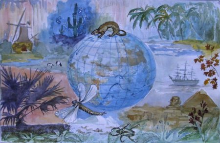 Глобус карандашом
