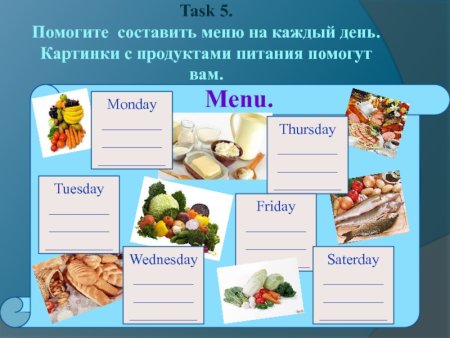 Составление меню