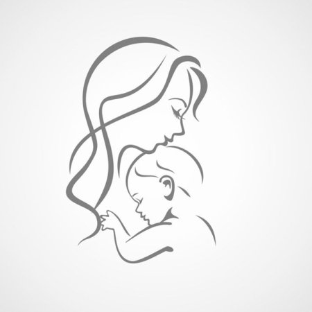 Силуэт матери и ребенка