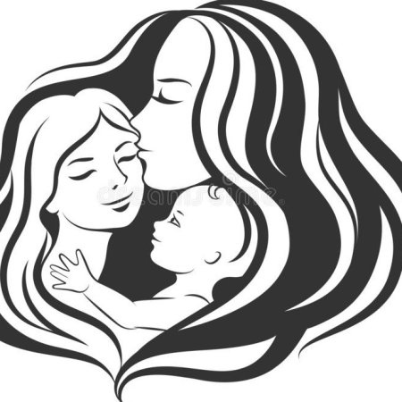 Силуэт мамы с ребенком