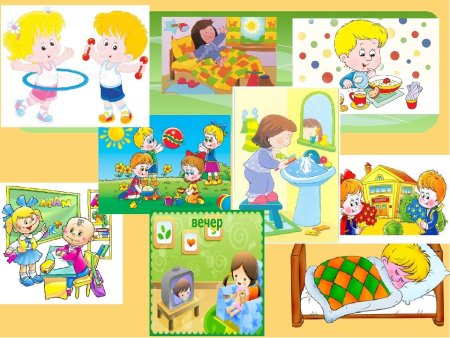 Режим дня дошкольника в картинках