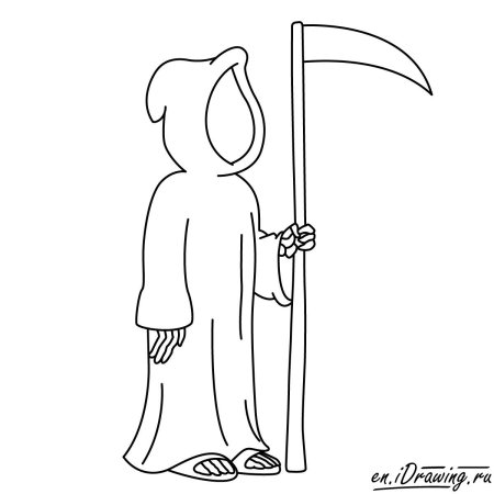 Смерть с косой рисунок карандашом