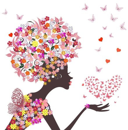 Силуэт девушки весны