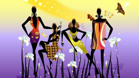 Стилизованные весенние цветы