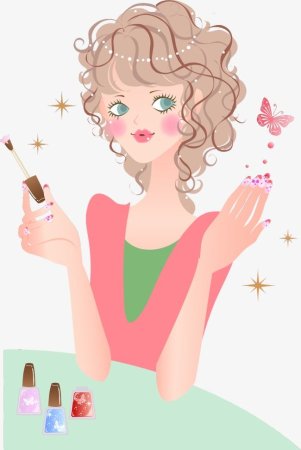 Мультяшные девушки с маникюром