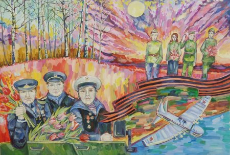 Рисунки к 9 мая художественной школы