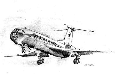 Самолет ту 134 рисунок