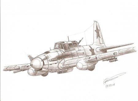 Самолёт ил-2 рисунок
