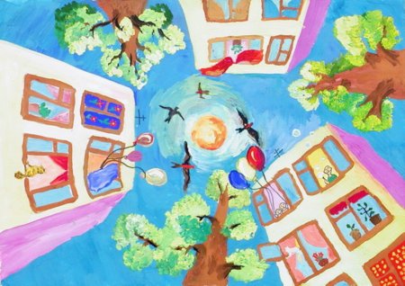 Рисование праздничный город