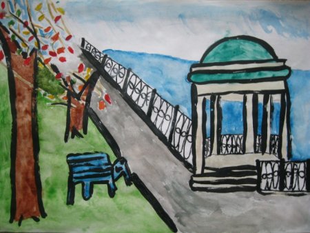 Детский рисунок на тему день города