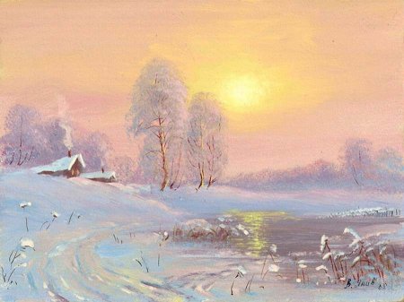 Художник Янов Виктор картины зима