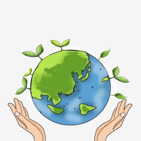 Планета в руках вектор