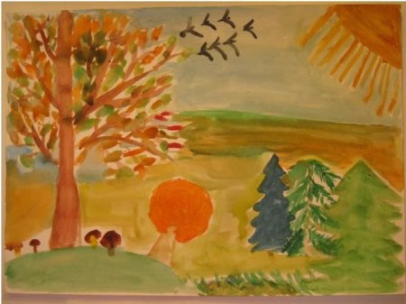 Осенний рисунок в школу 2 класс