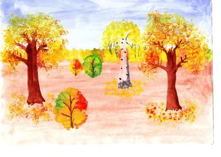 Солнечная осень детские рисунки