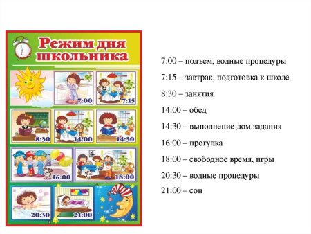 Рисунок с режимом дня