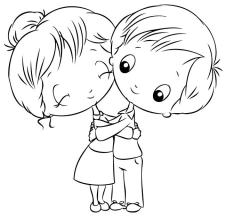 Раскраска обнимашки для детей