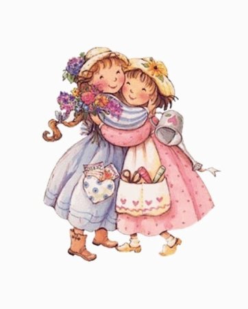 Открытка две девочки