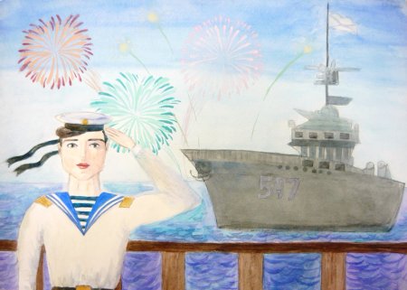 Детские рисунки моряков