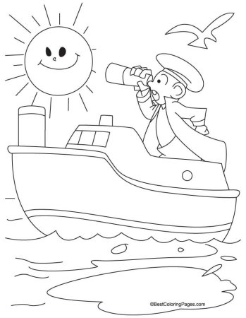 Капитан корабля у штурвала