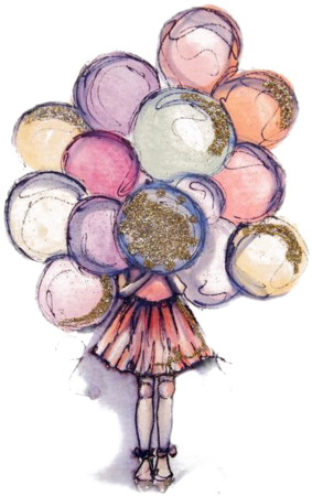 Воздушные шарики акварель