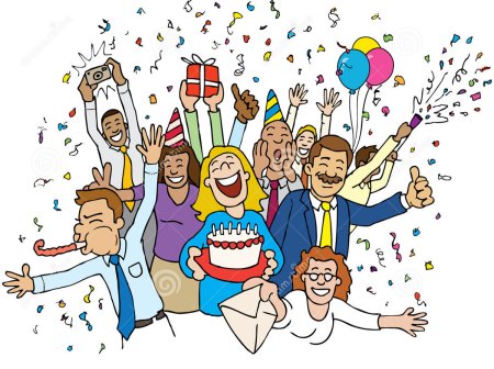 Животные празднуют день рождения рисунки