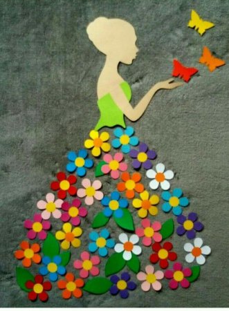 Оригинальная аппликация из бумаги