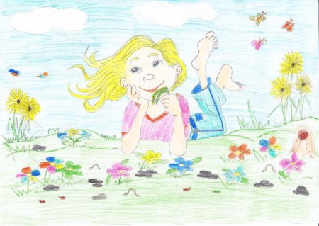Детские летние рисунки