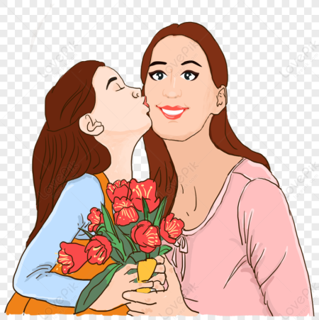 Мама и взрослая дочка рисунок