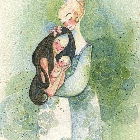 Мама акварель