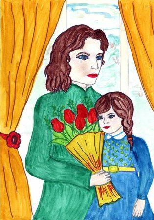 Детские рисунки ко Дню матери