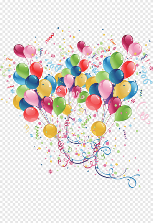 Праздничные шары на прозрачном фоне