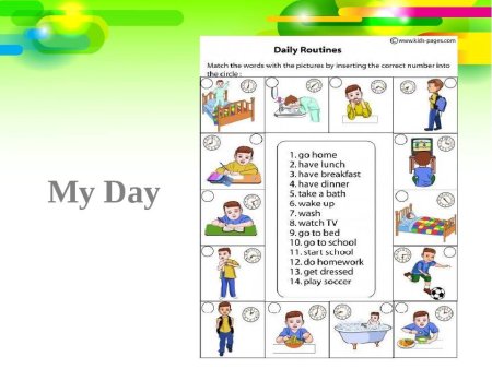 Режим дня школьника на английском языке с переводом 4