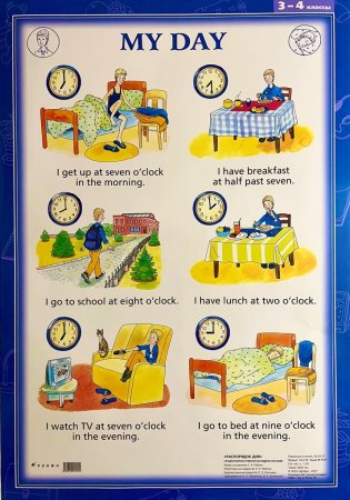 Распорядок дня на английском языке 4 класс
