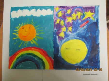 Рисование день и ночь в подготовительной группе