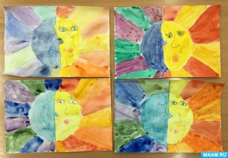 Рисование день и ночь в подготовительной