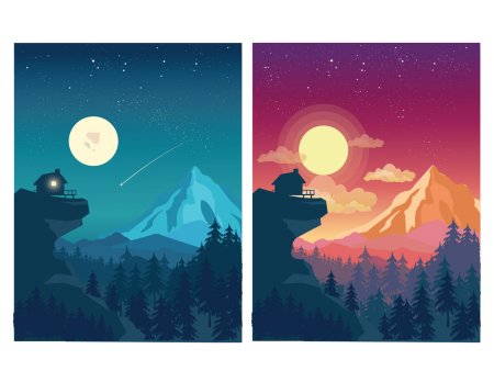 День ночь вектор