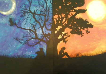 Иллюстрация светло и темно