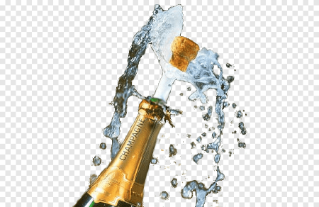 Бутылка шампанского льется