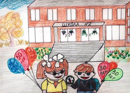 Детские рисунки на тему школа