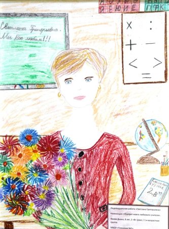 Детский рисунок ко Дню учителя 3 класс