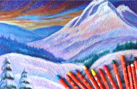 Рисование масляной пастелью