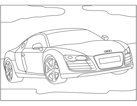 Раскраска Audi r8 гоночная