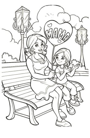 Раскраска ко Дню матери