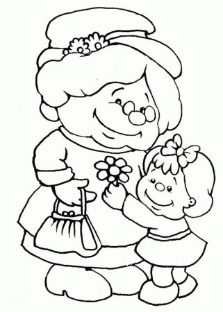 Бабушка раскраска для детей