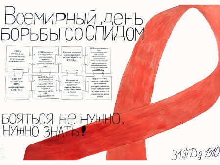 Плакат на тему борьба со СПИДОМ