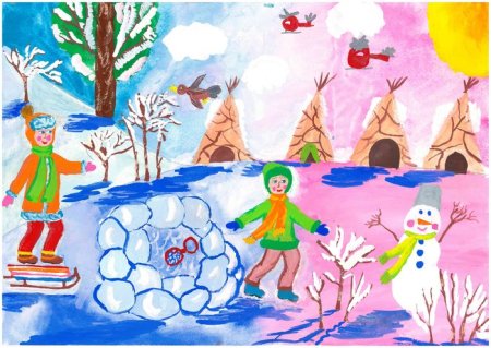 Рисунок Мороз и солнце 3 класс