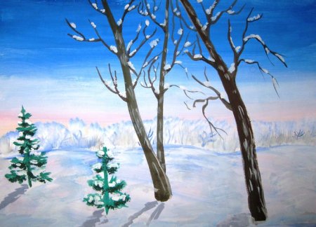 Рисунок на тему Мороз и солнце день чудесный