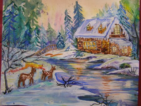 Морозный день рисунок