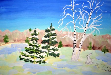 Рисунок к стихотворению Мороз и солнце день чудесный