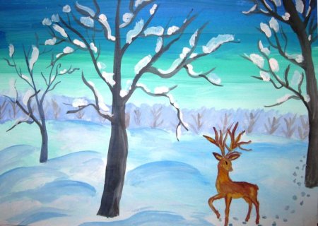 Рисунок на тему Мороз и солнце день чудесный